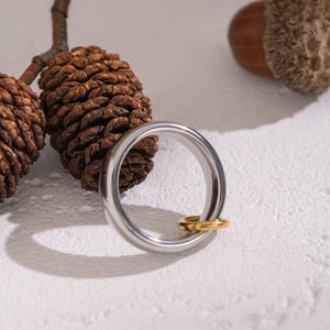 Bague minimaliste en acier inoxydable multicolore (1 pièce) h5 Image4