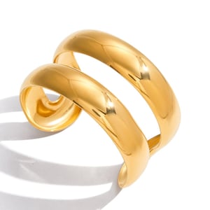 1 Piece Classic Solid Color Stainless Steel Gold Color Women's Bangles h5
