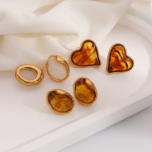 1 Pair Simple Series Daily Heart Circle Stainless Steel Women's Stud Earrings h5 Picture2