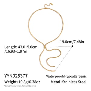 1 pièce de chaîne de perles en forme de Y en acier inoxydable couleur or h5