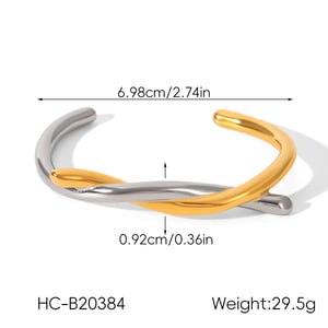 1 Piece Knot Shape Mixed Gold Stainless Steel  Cuff Bracelet h5 Picture2
