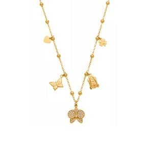 1 Piece Phalaenopsis Stainless Steel Gold Color Women's Pendant Necklaces h5