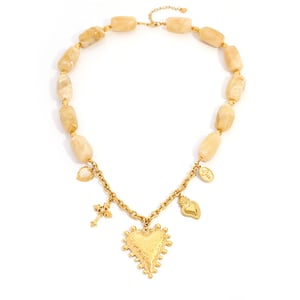 Collier pendentif luxueux en acier inoxydable pour femme, motif cœur, croix et cercle h5 Image5