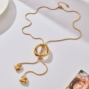 1 Piece Minimalist Circle Stainless Steel Gold Color Women's Pendant Necklaces h5 Picture4