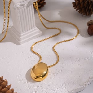 Collier long en acier inoxydable doré (1 pièce) h5 Image4