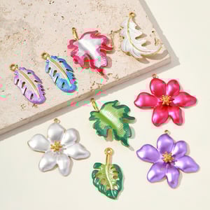 1 Piece Natural Plant Stainless Steel Women's Pendants h5 Picture3