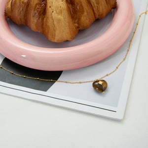 1 Piece Classic Heart Stainless Steel Gold Color Natural Stone Women's Pendant Necklaces h5 Picture6