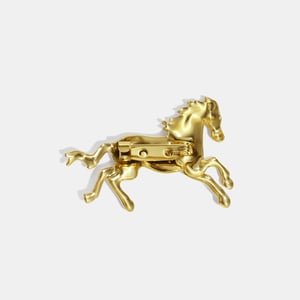 Broche en acier inoxydable doré en forme de cheval (1 pièce) h5 Image5
