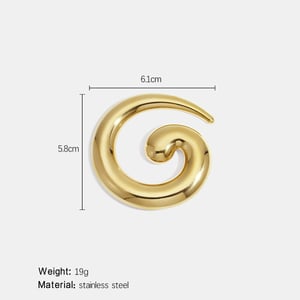 Broche en acier inoxydable doré, forme vortex (1 pièce) h5 Image2