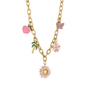 Collar con colgante de corazón intrincado de acero inoxidable para mujer de 1 pieza h5 Imagen2