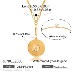 Collier élégant avec pendentif camélia en acier inoxydable couleur or pour femme, 1 pièce h5 Image2
