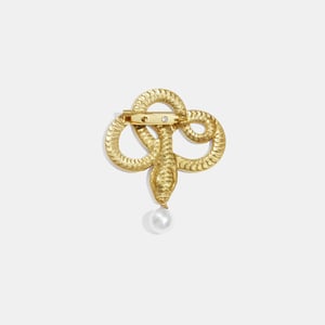 Broche en acier inoxydable doré en forme de serpent (1 pièce) h5 Image5