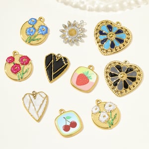 1 Piece Colorful Heart Stainless Steel Women's Pendants h5 Picture3