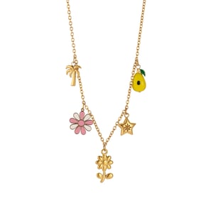 Collar con colgante de acero inoxidable con frutas vívidas para mujer (1 pieza) h5 Imagen3
