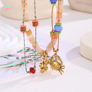 1 pieza elegante collar colgante de cuentas y piedras naturales para mujer h5 Imagen4