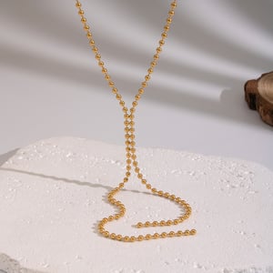 1 pièce de chaîne de perles en forme de Y en acier inoxydable couleur or h5 Image4