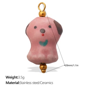 Ciondolo fai da te a forma di animaletto in ceramica, 1 pezzo h5