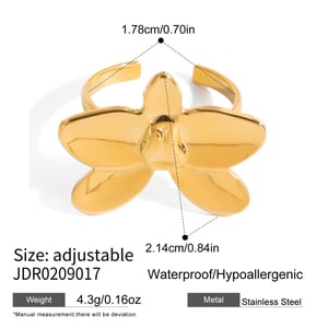 1 stuk romantische Phalaenopsis roestvrij staal goudkleurige dames statement ringen h5 Afbeelding2