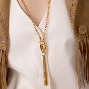 Modern Lock Stainless Steel Gold Color Women's Jewelry Sets h5 Picture4