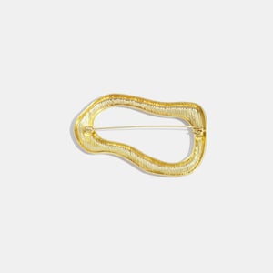 Broche en acier inoxydable doré, de forme irrégulière (1 pièce). h5 Image5