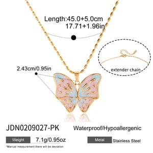 1 Piece Designable Butterfly Stainless Steel Gold Color Women's Pendant Necklaces h5 Picture2