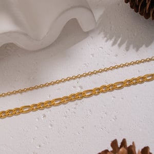 Collier à plusieurs rangs en acier inoxydable doré (1 pièce) h5 Image3