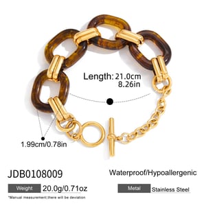 1 Piece Classic Gradient Color Stainless Steel Acrylic Women's Chain Bracelets h5 Picture2