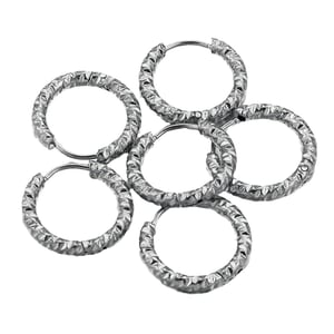 1 Pair Minimalist Hammer Pattern Stainless Steel Gold Color Women's Hoop Earrings h5 Picture2