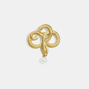 Broche en acier inoxydable doré en forme de serpent (1 pièce) h5 Image3