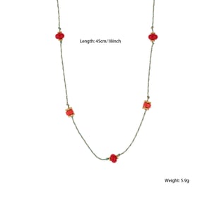 1 pieza elegante collar colgante de cuentas y piedras naturales para mujer h5