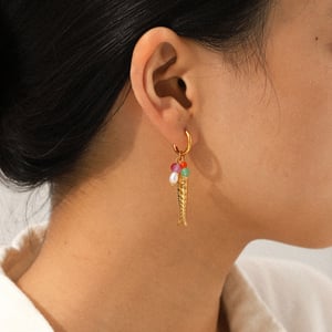 1 Pair Fish Shape Stainless Steel Gold Color Drop Earrings h5 Picture4