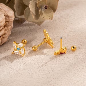 Boucles d'oreilles papillon en cuivre et zircon pour femme (1 pièce) h5 Image3