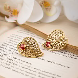 1 Pair Leaf&Beetle Stainless Steel Gold Color Women's Stud Earrings h5 Picture5