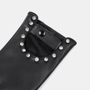 1 paire de gants pour femmes en PU ajouré, couleur unie, style punk h5 Image3