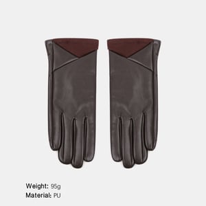 1 paire de gants pour femmes en PU de couleur unie h5