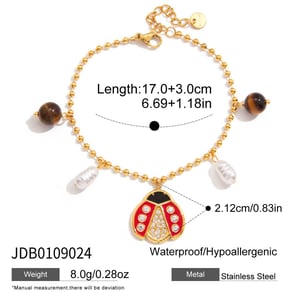 Vivid Beetle Stainless Steel Gold Color Women's Jewelry Sets h5 Picture2