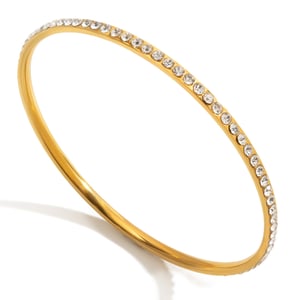 1 Piece Chic Circle Stainless Steel Gold Color Women's Bangles h5
