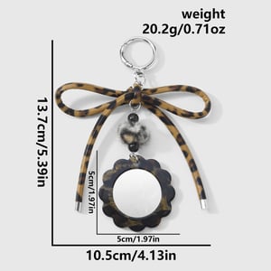 1 Piece Retro Bow Knot Leopard Print Leather Bag Charm h5 Picture2