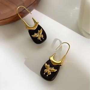 1 paio di orecchini pendenti in legno con nodo a fiocco h5 Immagine5