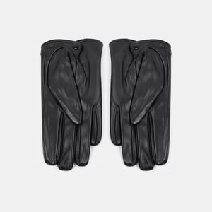 1 Paar Punk-Style Damenhandschuhe aus PU-Leder, einfarbig, mit Kette h5 Bild3