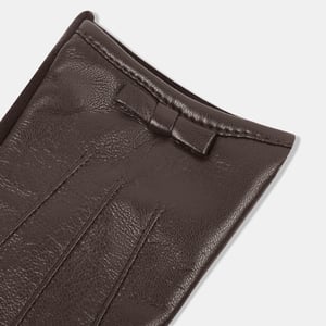 1 Paar einfarbige PU-Damenhandschuhe mit Schleife h5 Bild5