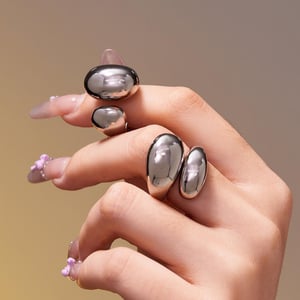 1 Adet Günlük Düzensiz Kalın Şekilli Titanyum Çelik Altın Renkli Gösterişli Yüzükler h5 Resim5