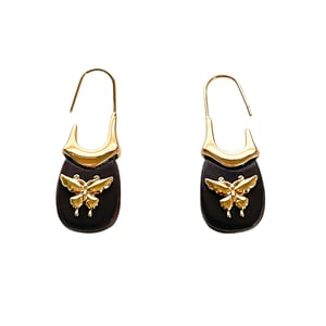 1 paio di orecchini pendenti in legno con nodo a fiocco h5 