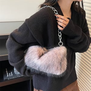 Sac à main femme en fourrure, color block, polyvalent et tendance (1 pièce) h5 Image3