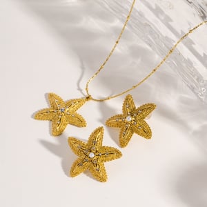 Ensembles de bijoux pour femmes en acier inoxydable Simple Series Casual Starfish h5 Image3