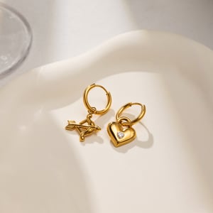 1 Pair Cupid's Arrow Stainless Steel Gold Color Women's Drop Earrings h5 Picture5