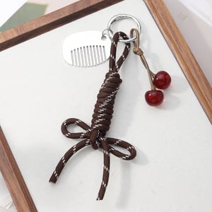 1 Piece Retro Bow Knot Cherry Bag Charm h5 Picture3