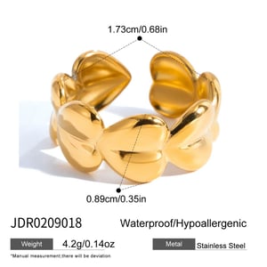 1 Piece Modern Heart Stainless Steel Gold Color Minimalist Rings h5 Picture2