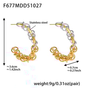 1 Paar Damen-Creolen aus Edelstahl in Gold- und Silbertönen h5 Bild2