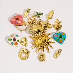 Pendentif femme en acier inoxydable en forme de cœur et de soleil (1 pièce) h5 Image3